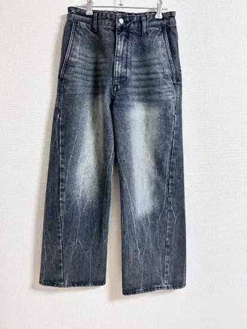 WYM/LIDNM CURVED FLARE DENIM SLACKS