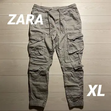 ZARA 카고 조거 팬츠 라이트 그레이 카키 XL