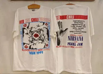 레드 핫 칠리 페퍼스 T셔츠 1991년 투어