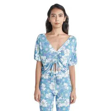 ROXY VINTAGE FLOWER 꽃무늬 크롭 반팔 상의