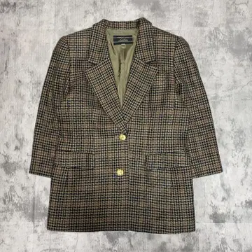 vintage Leilian 레트로 체크 무늬 골드 버튼 테일러드