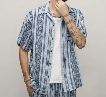 Schott 샷 EMBROIDERY 자수 하와이안 셔츠 셔츠