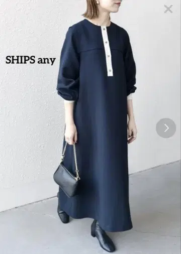 쉽스 SHIPS any 세탁 가능 더블 크로스 요크 칼라 원피스