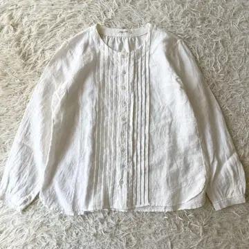 style+confort 린넨 핀턱 셔츠 블라우스 화이트