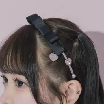 하트 비쥬 리본 머리띠 [핑크] pium