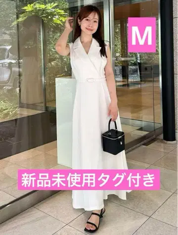 택 포함 새상품 anuans 더블 새틴 테일러드 플레어 원피스
