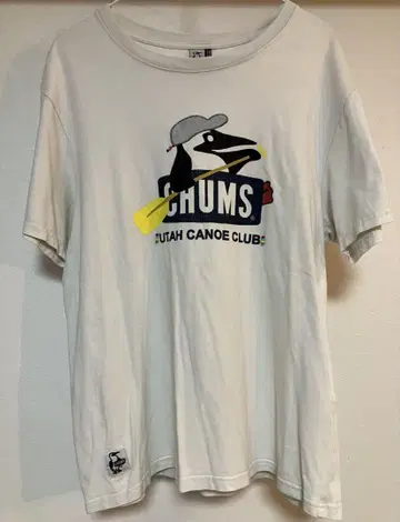 CHUMS 참스 티셔츠 아웃도어 캠핑 등산 페스티벌 화이트 M 사이즈