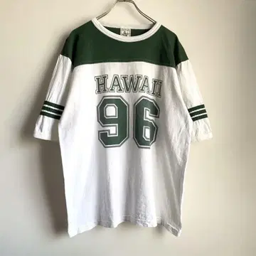 ~90년대 USA 제 ALORE HAWAII 풋볼 티셔츠 L 화이트 그린