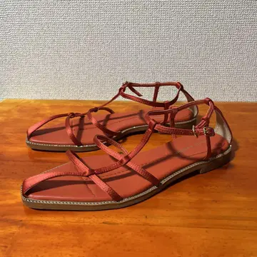 새상품급 오데뜨 앤 오딜 새틴 오렌지 23.5cm 샌들