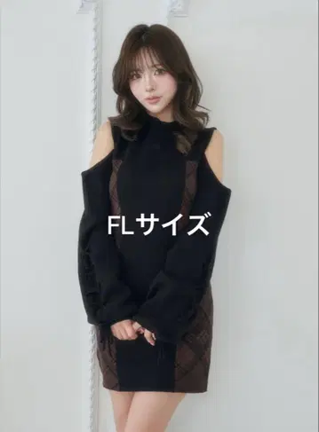 Darich 사이드 체크 니트 미니 원피스