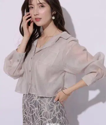 아푸와이저 리셰 시어 셔츠 핑크 베이지