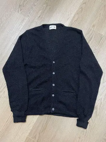 60s~70s Lamb Knit 알파카 가디건 블랙 모헤어