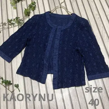 [ kaoryinu ] 전체 레이스 짜임 노카라 자켓 L 사이즈 일본제