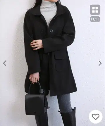 미사용 새상품 블랙 롱 코트