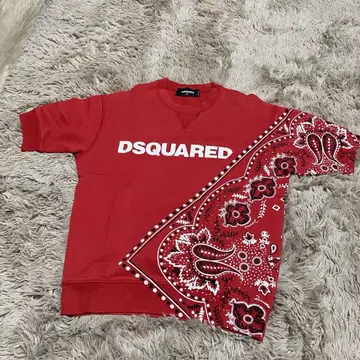 레어 DSQUARED2 페이즐리 무늬 로고 맨투맨 빨간색 트레이닝복 S