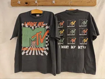 XL I WANT MY MTV 티셔츠 다크 그레이