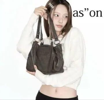 as'on 블랙 숄더백 수납 가방 포함