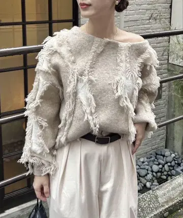 mystic 프린지 니트