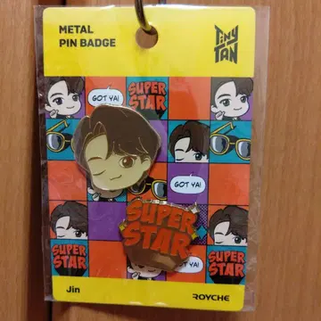 Jin 메탈 핀 배지 SUPER STAR