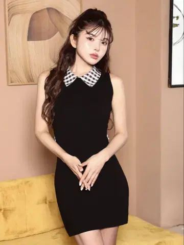 Darich 백 오픈 리본 니트 미니 원피스