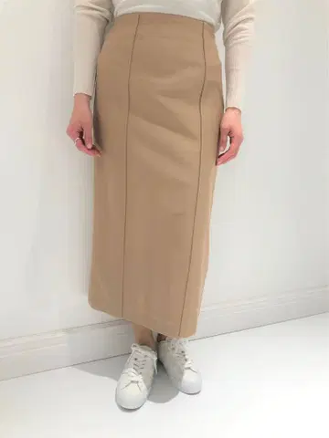 TICCA 핀턱 타이트 스커트 베이지