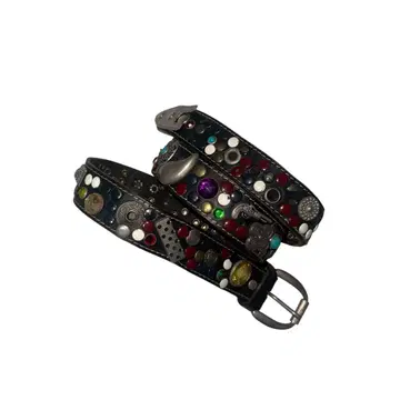 Vintage Studs Jewelry Hard Leather Belt