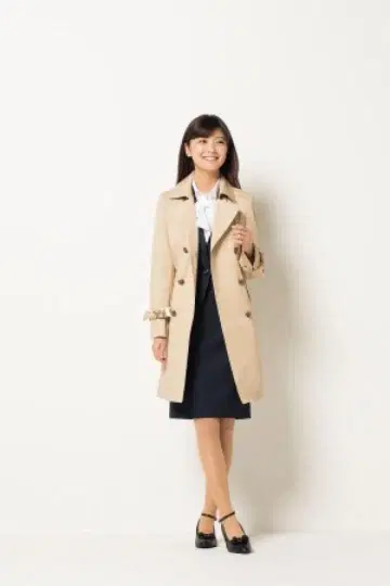더블 트렌치코트 베이지 Aoki CanCam