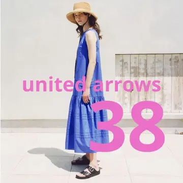 UNITED ARROWS Cotton Silk Tuck Dress 38