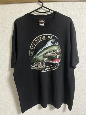 Harley-Davidson 전투기 노즈 아트 프린트 티셔츠
