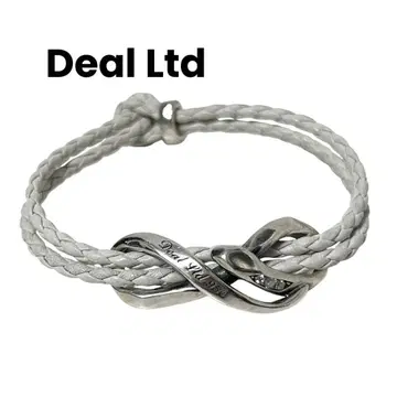 Deal Ltd 뜨개질 가죽 팔찌 스네이크 실버950 중고