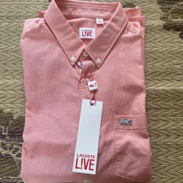 LACOSTE 라코스테 긴팔 블라우스 셔츠 원포인트 로고 자수 남성용