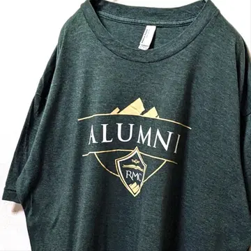 아메리칸 어패럴 RMC Alumni 로고 티셔츠 그린 XL 구제 의류