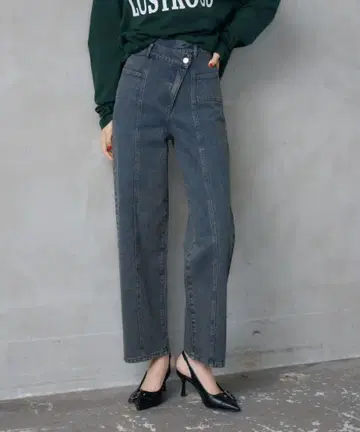 ENVYM 아지메 허리 스트레이트 데님 BLUE M
