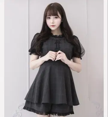 Pium 도트 튤 뷔스티에풍 셋업