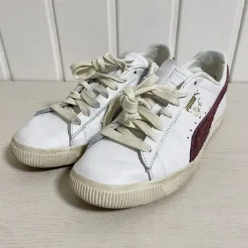 PUMA Clyde 화이트 가죽 남성용 스니커즈 신발
