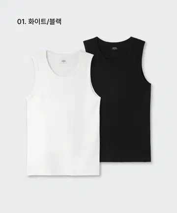 MUSINSA STANDARD 탱크탑 블랙 화이트 2pack