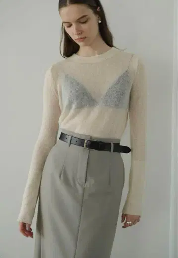 CLANE GRADATION SLEEVE MOHAIR KNIT TOPS