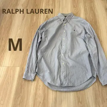 RALPH LAUREN 버튼 다운 셔츠 긴팔 셔츠 스트라이프 로고 자수