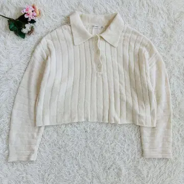 MOUSSY 폴로 칼라 니트 탑 F 사이즈 (694)