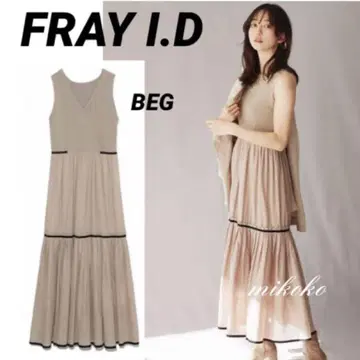 FRAY I.D/ 2way 니트 콤비 코튼 보일 원피스/BEG