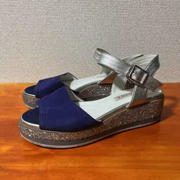 다이애나 파란색 블루 라메 24.5cm 샌들
