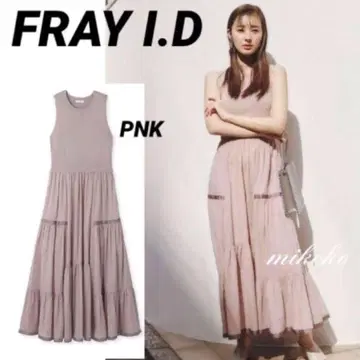 [새상품급] FRAY I.D / 니트 콤비 티어드 원피스 / PNK