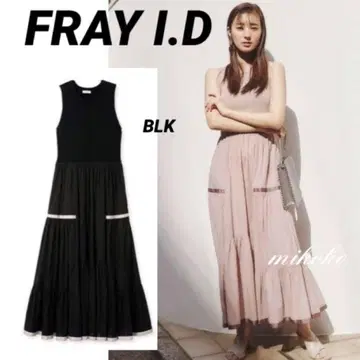 [새상품급] FRAY I.D/ 니트 콤비 티어드 원피스/BLK
