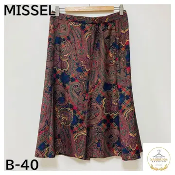 미사용급 MISSSEL 스커트 페이즐리 무릎 기장 여성용 폴리에스테르