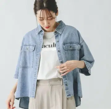 글로벌 워크 GOOD 데님 셔츠 반팔