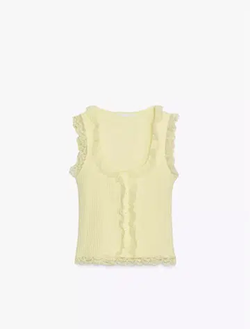 ZARA 버튼 레이스 상의