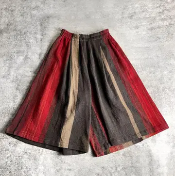 타마키니이메 wide pants short 울 코튼