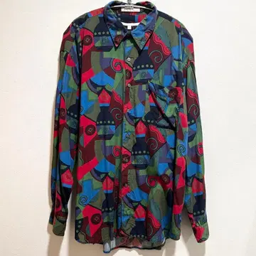 빈티지 PERRY ELLIS USA 레이온 셔츠 XL