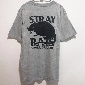 Stray Rats 반팔 티셔츠 상의 그레이 M