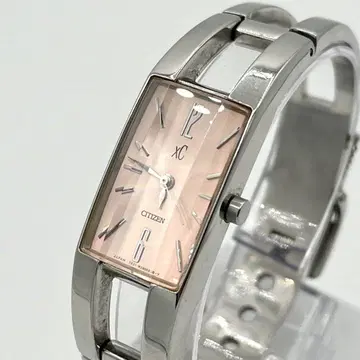 [작동] CITIZEN XC 손목시계 브레스 워치 핑크 다이얼 컷 글라스